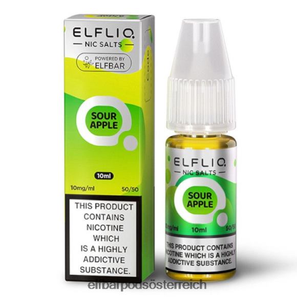 Elf Bar Pods Österreich - ELFBAR Elfliq Nic Salts – saurer Apfel – 10 ml – 10 mg/ml 4FBZB169