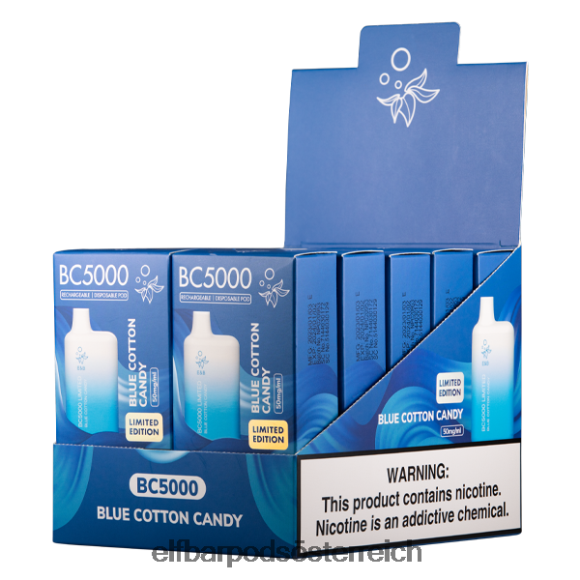 Elf Bar Pods Kaufen - ELFBAR Blaue Zuckerwatte BC5000 für Verbraucher – 50 mg – einzeln 4FBZB283