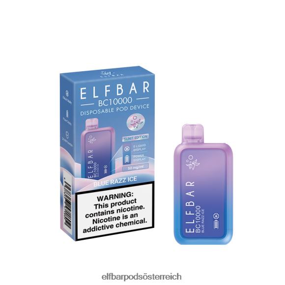 Elf Bar Pods Amazon - ELFBAR Bester Geschmack Einweg-Vape BC10000 Top-Verkauf 4FBZB312 blaues Razz-Eis