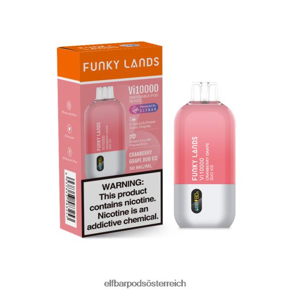 Elf Bar Pods Amazon - ELFBAR Funky Lands Best Flavour Einweg-Vape VI10000 Grape Series 4FBZB452 Cranberry-Trauben-Duo-Eis