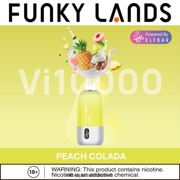 Elf Bar Pods - ELFBAR Funky Lands Einweg-Vape VI10000 Züge 4FBZB464 Pfirsich-Colada