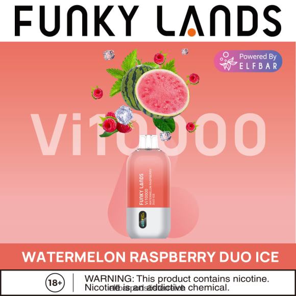 Elf Bar Pods Kaufen Amazon - ELFBAR Funky Lands Einweg-Vape VI10000 Züge 4FBZB462 Wassermelone-Himbeer-Duo-Eis