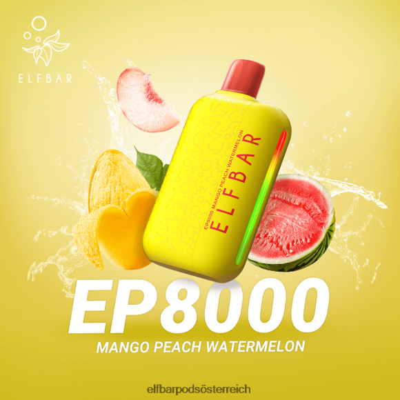 Elf Bar Pods Ohne Nikotin Österreich - ELFBAR Einweg-Vapor neue ep8000 Puffs 4FBZB373 Mango-Pfirsich-Wassermelone