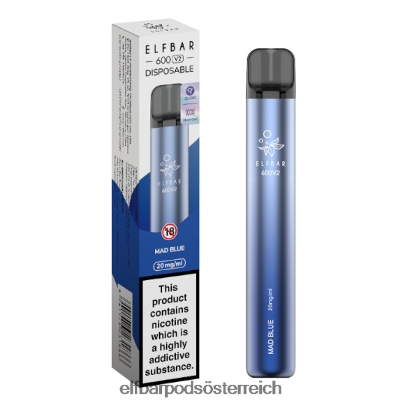 Elfbar Pods Geschmack - ELFBAR 600v2 Einweg-Vaporizer – 20 mg 4FBZB20 verrücktes Blau