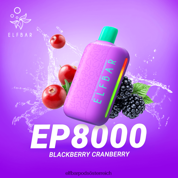 Elfbar Pods Ohne Nikotin - ELFBAR Einweg-Vapor neue ep8000 Puffs 4FBZB369 Brombeer-Cranberry