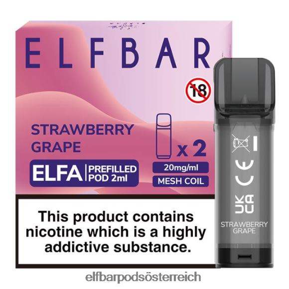 Elf Bar Pods Amazon - ELFBAR Elfa vorgefüllte Kapsel – 2 ml – 20 mg (2 Packungen) 4FBZB130 Erdbeertraube - zum Schließen ins Bild klicken