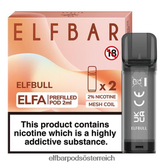 Elf Bar Pods - ELFBAR Elfa vorgefüllte Kapsel – 2 ml – 20 mg (2 Packungen) 4FBZB128 Elfenbulle - zum Schließen ins Bild klicken