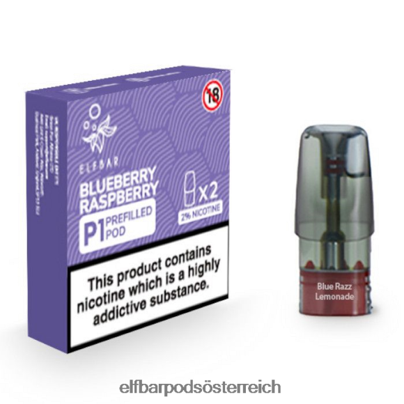 Elf Bar Pods Kaufen - ELFBAR Mate 500 P1 vorgefüllte Kapseln – 20 mg (2 Packungen) 4FBZB157 Blaubeer-Himbeere