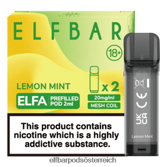 Elf Bar Pods Kaufen In Der Nähe - ELFBAR Elfa vorgefüllte Kapsel – 2 ml – 20 mg (2 Packungen) 4FBZB110 Zitronenminze