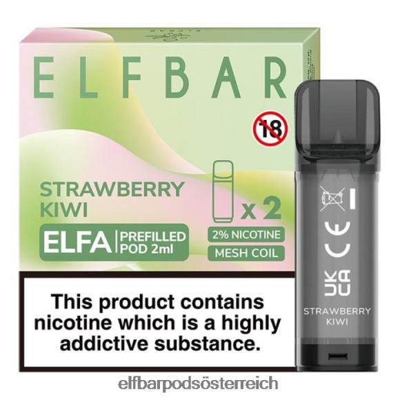 Elf Bar Pods Ohne Nikotin Österreich - ELFBAR Elfa vorgefüllte Kapsel – 2 ml – 20 mg (2 Packungen) 4FBZB107 Erdbeer-Kiwi