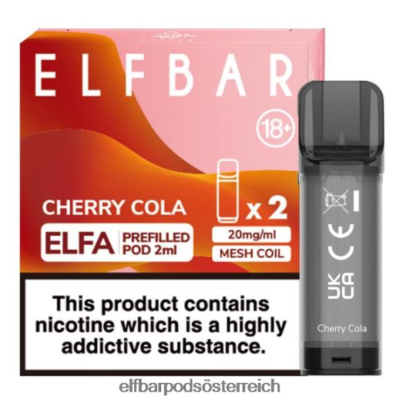 Elf Bar Pods Österreich - ELFBAR Elfa vorgefüllte Kapsel – 2 ml – 20 mg (2 Packungen) 4FBZB113 Kirschcola