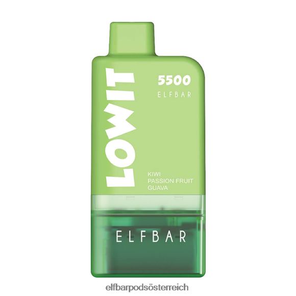 Elfbar Pods Geschmack - ELFBAR Vorgefülltes Pod-Kit Lowit 5500 2% Nic 4FBZB426 Kiwi, Passionsfrucht, Guave