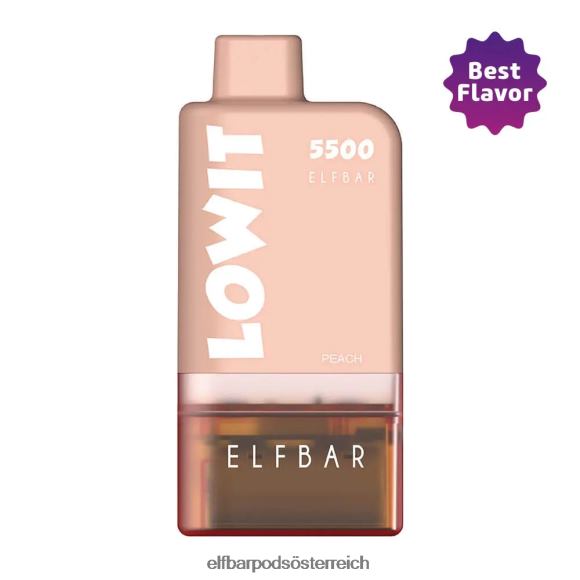 Elfbar Pods Ohne Nikotin - ELFBAR Vorgefülltes Pod-Kit Lowit 5500 2% Nic Peach 4FBZB439 Pfirsichschale + braune Batterie